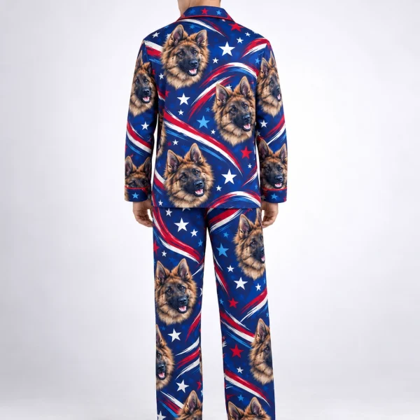 Back view of 4th of July pajamas: the print continues all the way round — MyDogPics