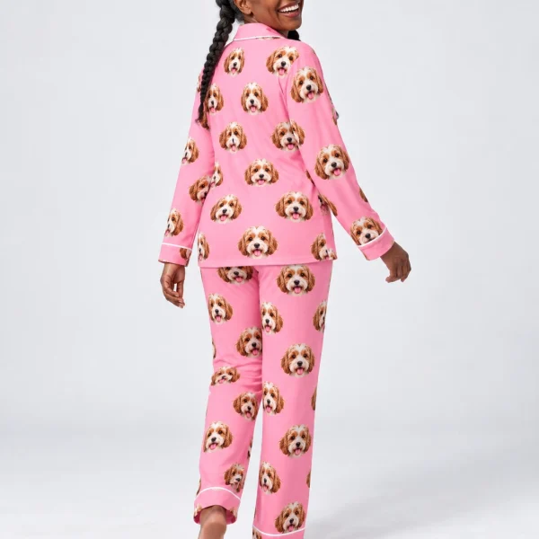 Back view of blue pajamas: the print continues all the way round — MyDogPics