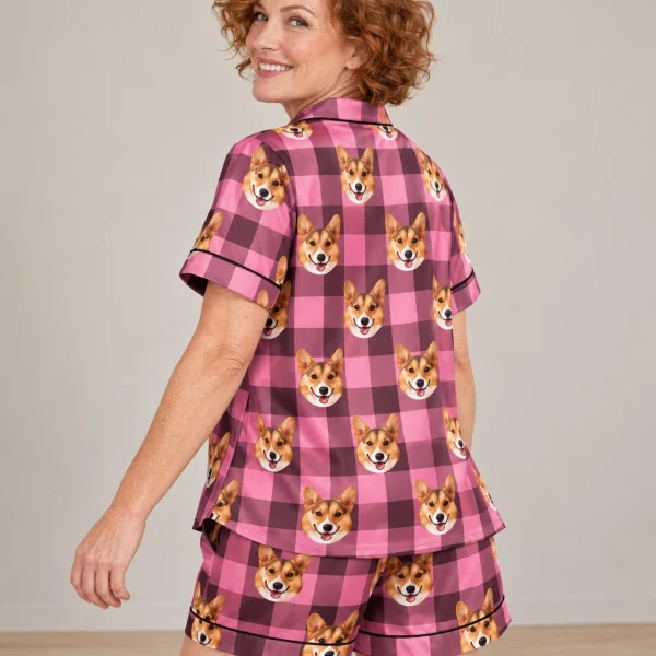 Back view of bridal party pajamas: the print continues all the way round — MyDogPics