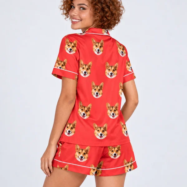 Back view of bridal party pajamas: the print continues all the way round — MyDogPics