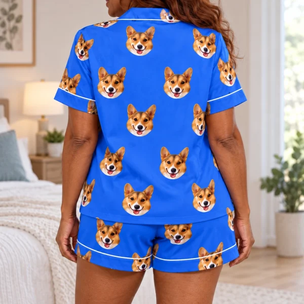 Back view of bridal party pajamas: the print continues all the way round — MyDogPics