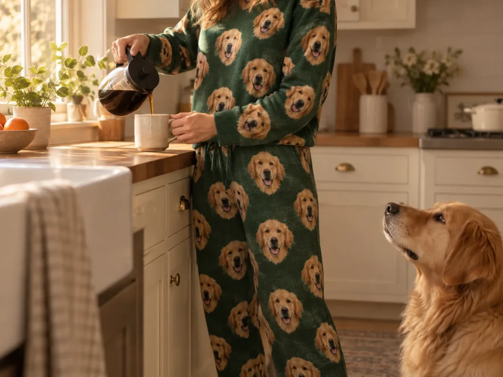 Dog face printed in high definition on a pajama set — MyDogPics