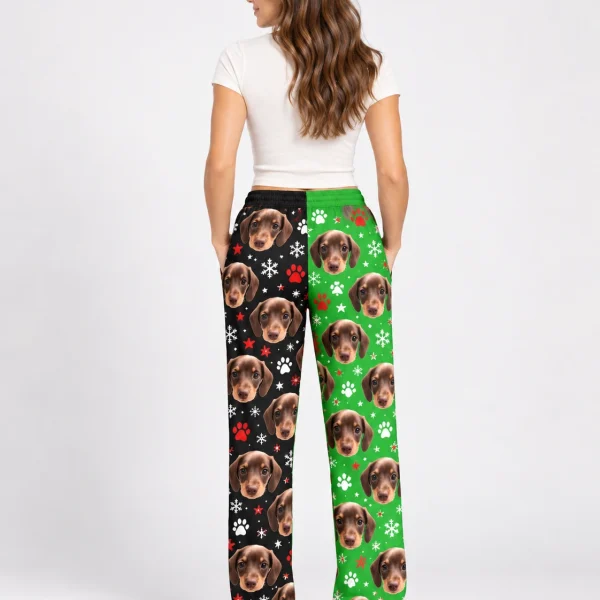 Back view of dachshund pajama pants: the print continues all the way round — MyDogPics