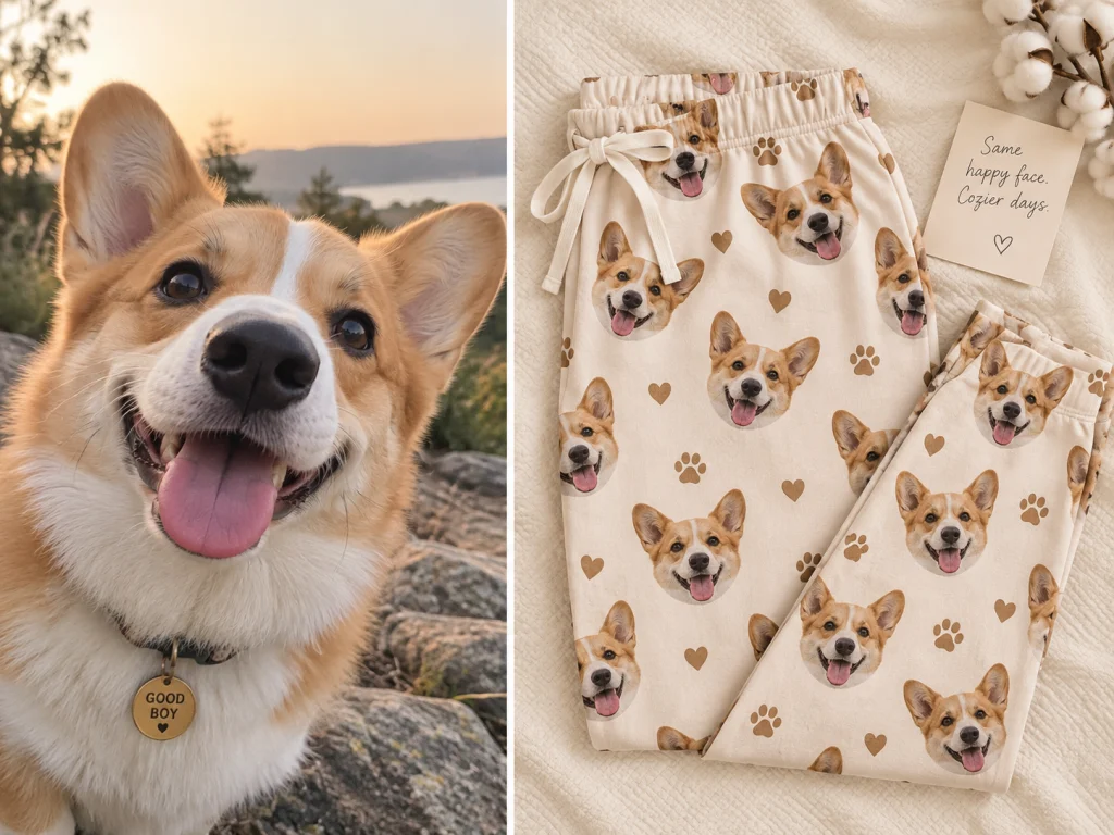 Kids Custom Dog Face Pajama Pants printed with a dog’s face — MyDogPics