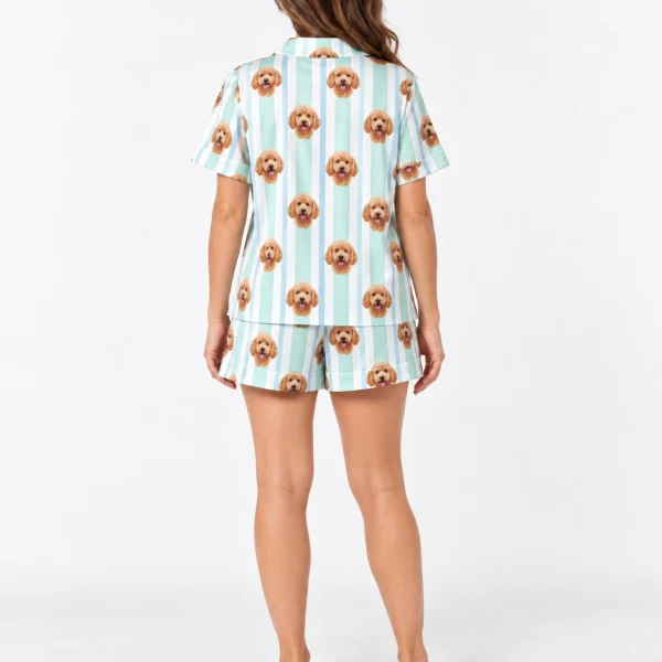 Back view of doodle pajamas: the print continues all the way round — MyDogPics