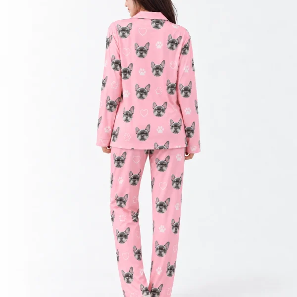 Back view of French bulldog pajamas: the print continues all the way round — MyDogPics