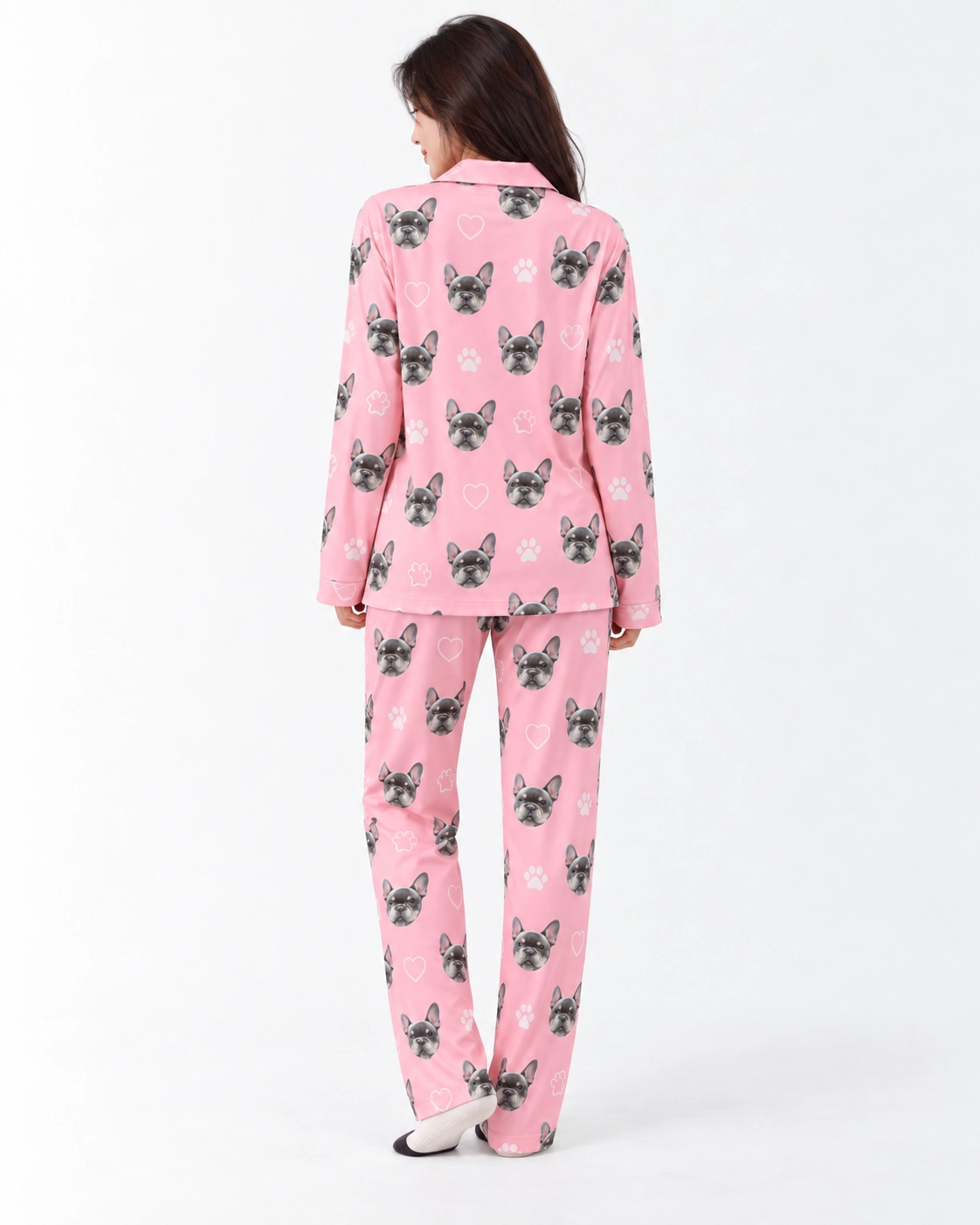 French Bulldog Pajamas – Back View | MyDogPics Back view of French bulldog pajamas: the print continues all the way round — MyDogPics