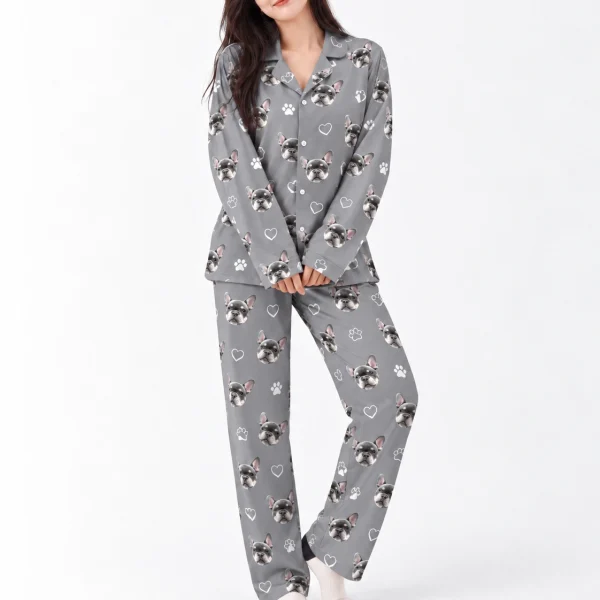 French bulldog pajamas in a grey colorway — MyDogPics