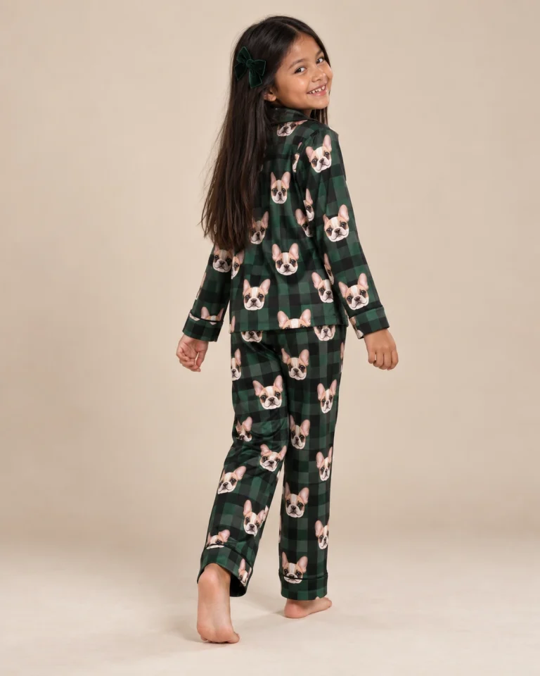 Back view of girls pajamas: the print continues all the way round — MyDogPics