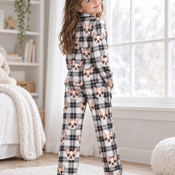 Back view of girls pajamas: the print continues all the way round — MyDogPics