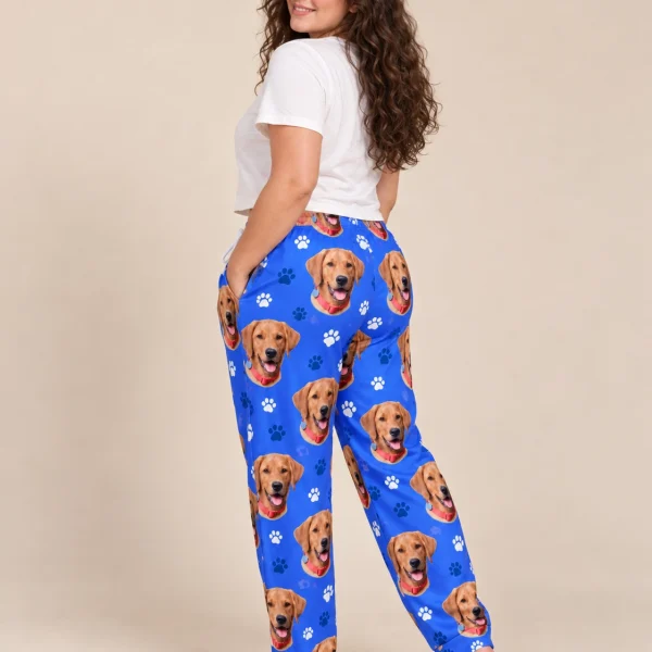 Back view of matching pajama pants: the print continues all the way round — MyDogPics