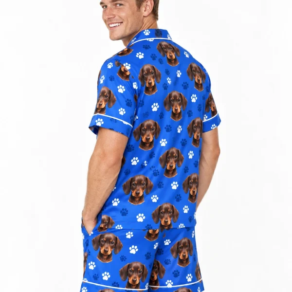 Back view of men PJs: the print continues all the way round — MyDogPics