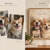 Two dog photos, a beagle and a corgi, combined into one custom multi-dog portrait — MyDogPics