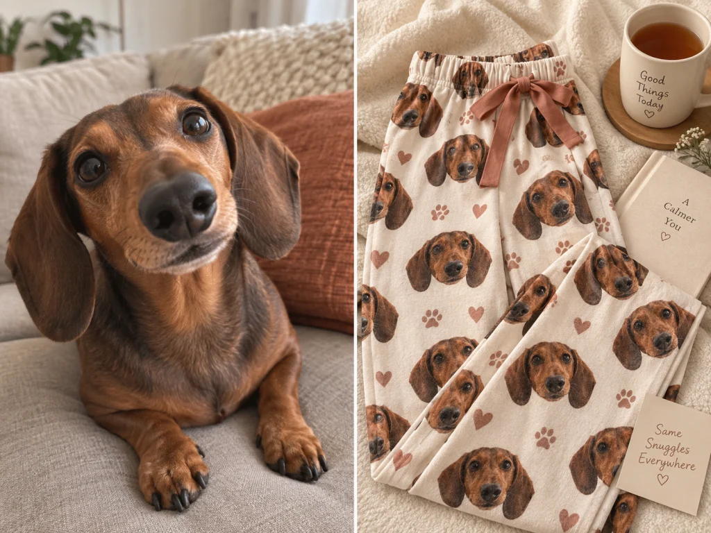 Custom Dog Face Pajama Pants printed with a dog’s face — MyDogPics