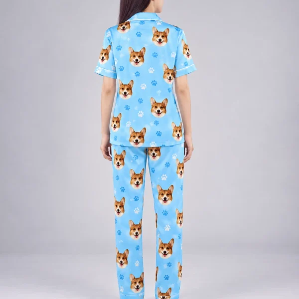 Back view of PJs with dogs on them: the print continues all the way round — MyDogPics