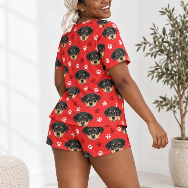 Back view of summer PJs: the print continues all the way round — MyDogPics