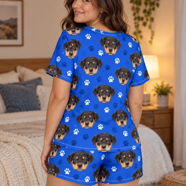 Back view of summer PJs: the print continues all the way round — MyDogPics