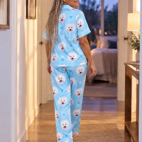Back view of Valentines day pajamas: the print continues all the way round — MyDogPics