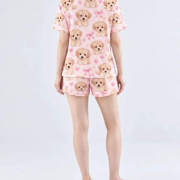 Back view of womens dog pajamas: the print continues all the way round — MyDogPics