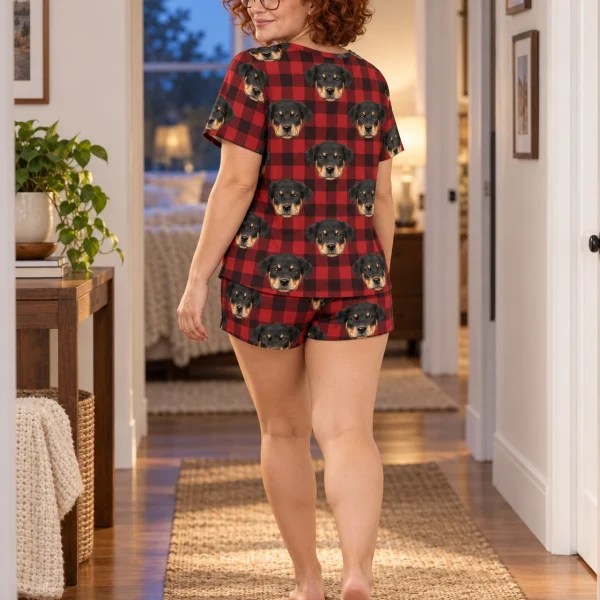 Back view of womens sleepwear: the print continues all the way round — MyDogPics