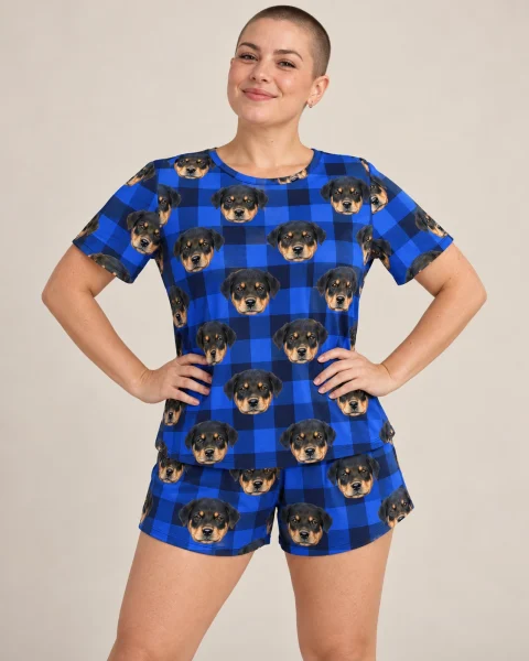 Blue Pajama Shorts
