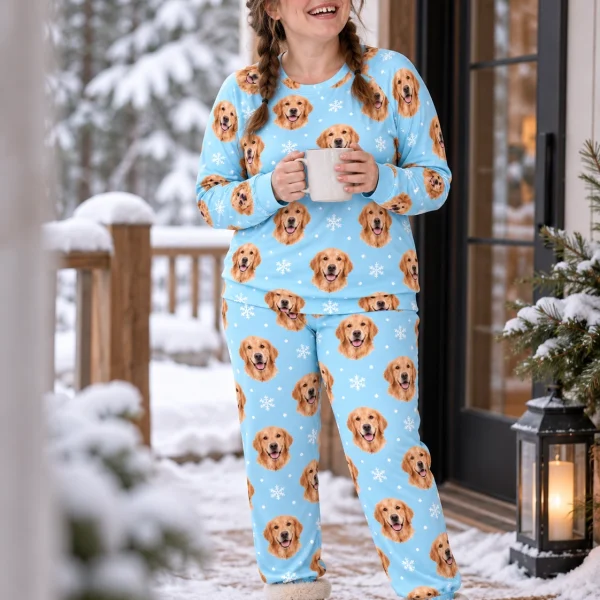 Golden Retriever Matching Pajamas