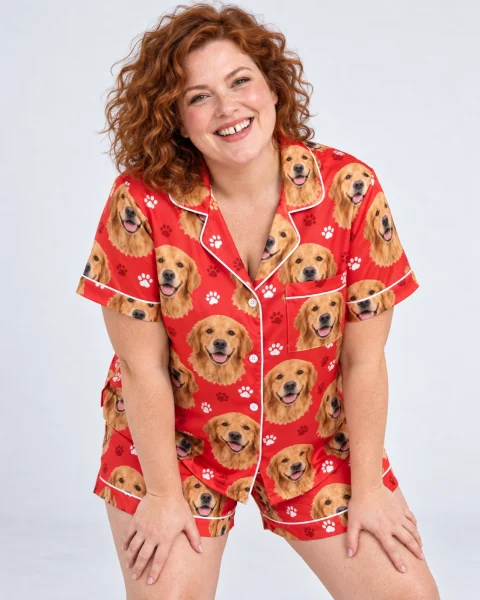 Golden Retriever Valentine's Day Pajama Set