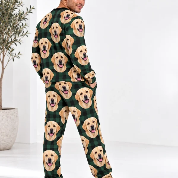 Back view of a labrador pajama set: the print continues all the way round — MyDogPics