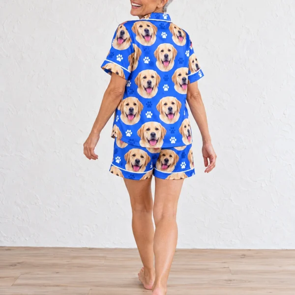 Back view of labrador pajama shorts: the print continues all the way round — MyDogPics
